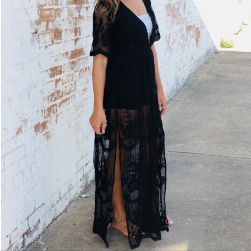 Black lace romper dress